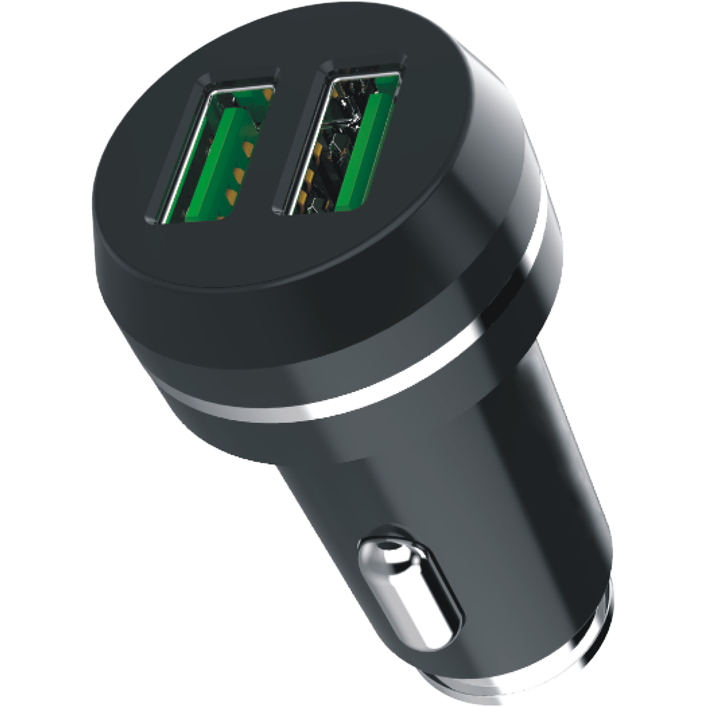 SmartGo Bil lader sort/hvid med 2 USB udtag- auto id 3,4A til både tablet og smartphone