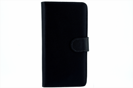 IPHONE 7/8/SE flipcover ægte læder sort