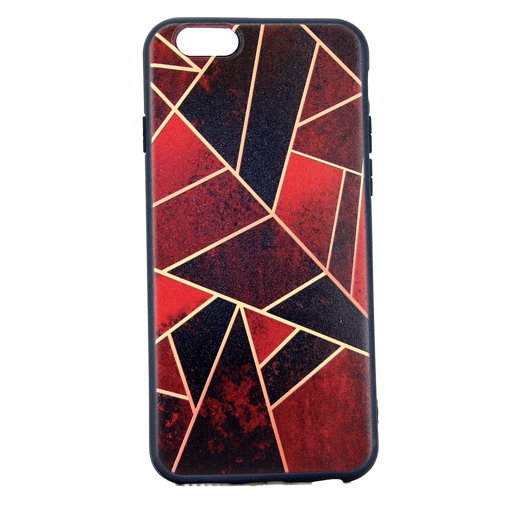 IPHONE 6/6S RØDBRUNT BAGCOVER MED KUNST MOTIV