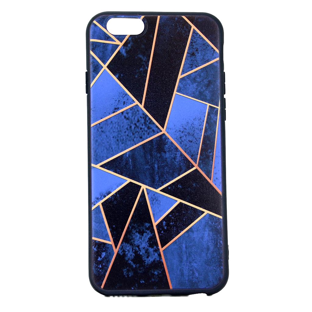 IPHONE 6/6S BLÅT BAGCOVER MED KUNST MOTIV