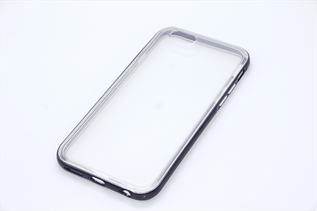 810034 IPHONE 6/6S transperant bag cover med sort kant