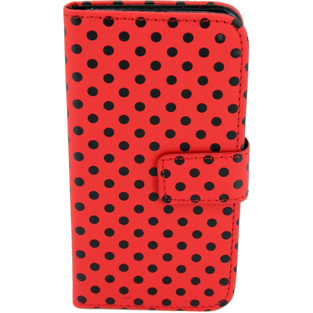 810012 IPHONE 6/6S cover rød m. sorte prikker - klap