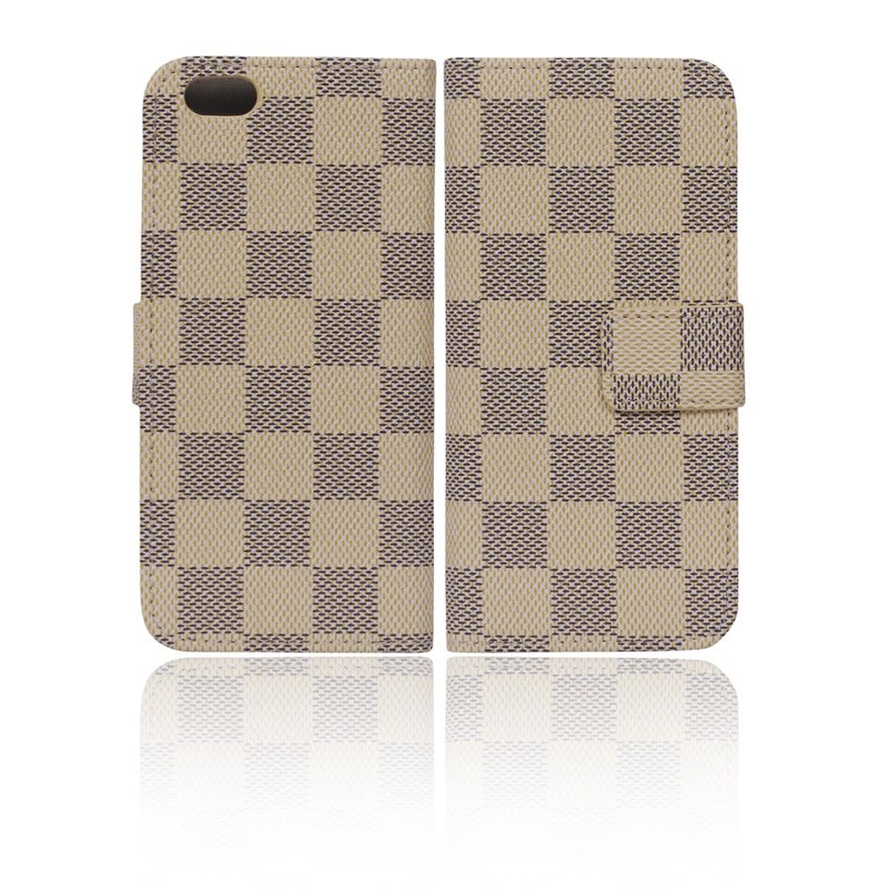 IPHONE 6/6S cover beige-sort ternet med klap