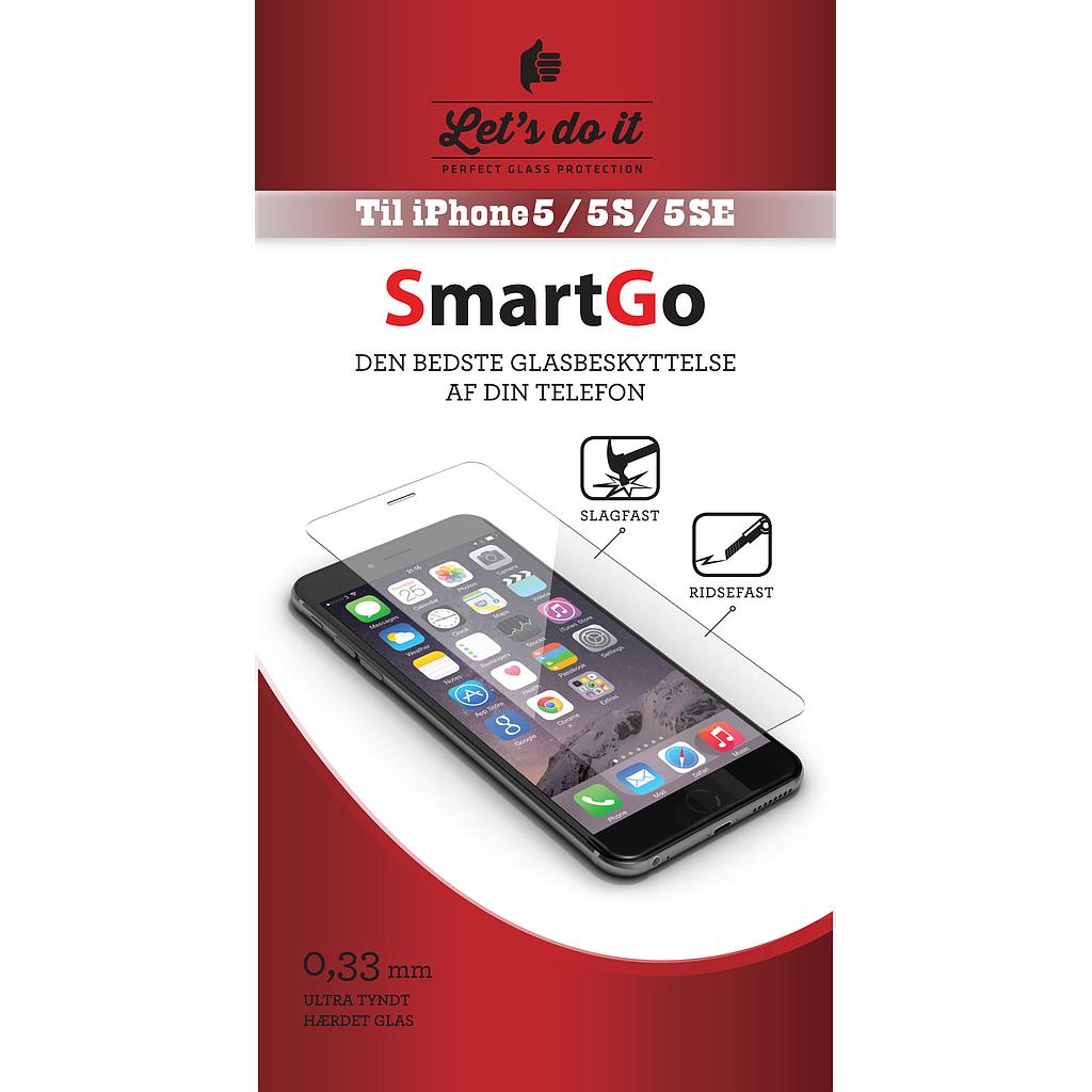 SmartGo Iphone 5-5S-5SE Hærdet glas beskyttelse