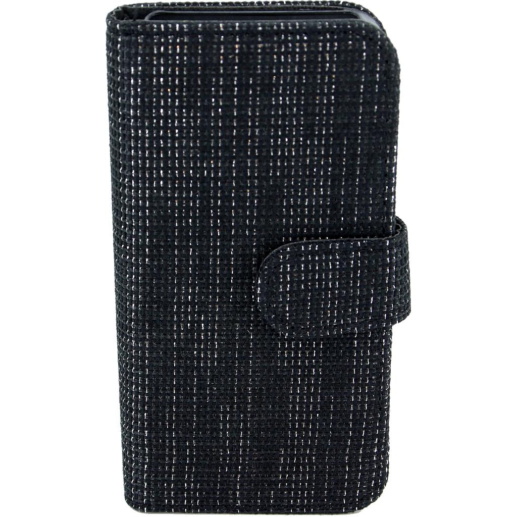 Iphone 5 flipcover med sølv glimmer