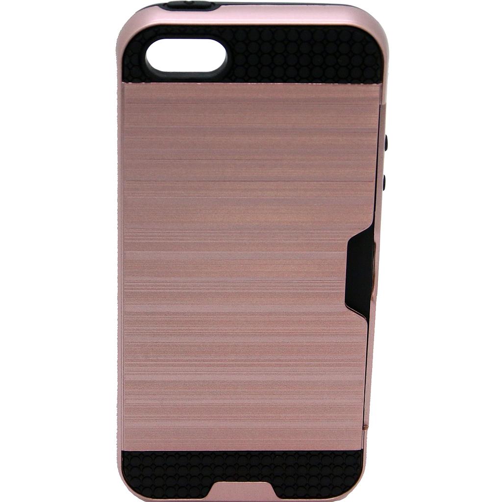 IPHONE 5S/SE Rosa bagcover med kreditkort lomme