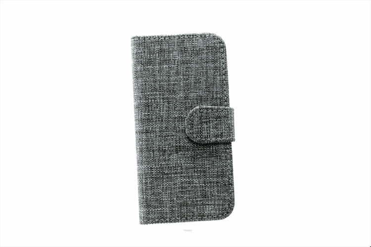 806042 IPHONE 5 sort grå canvas flip cover samt klap
