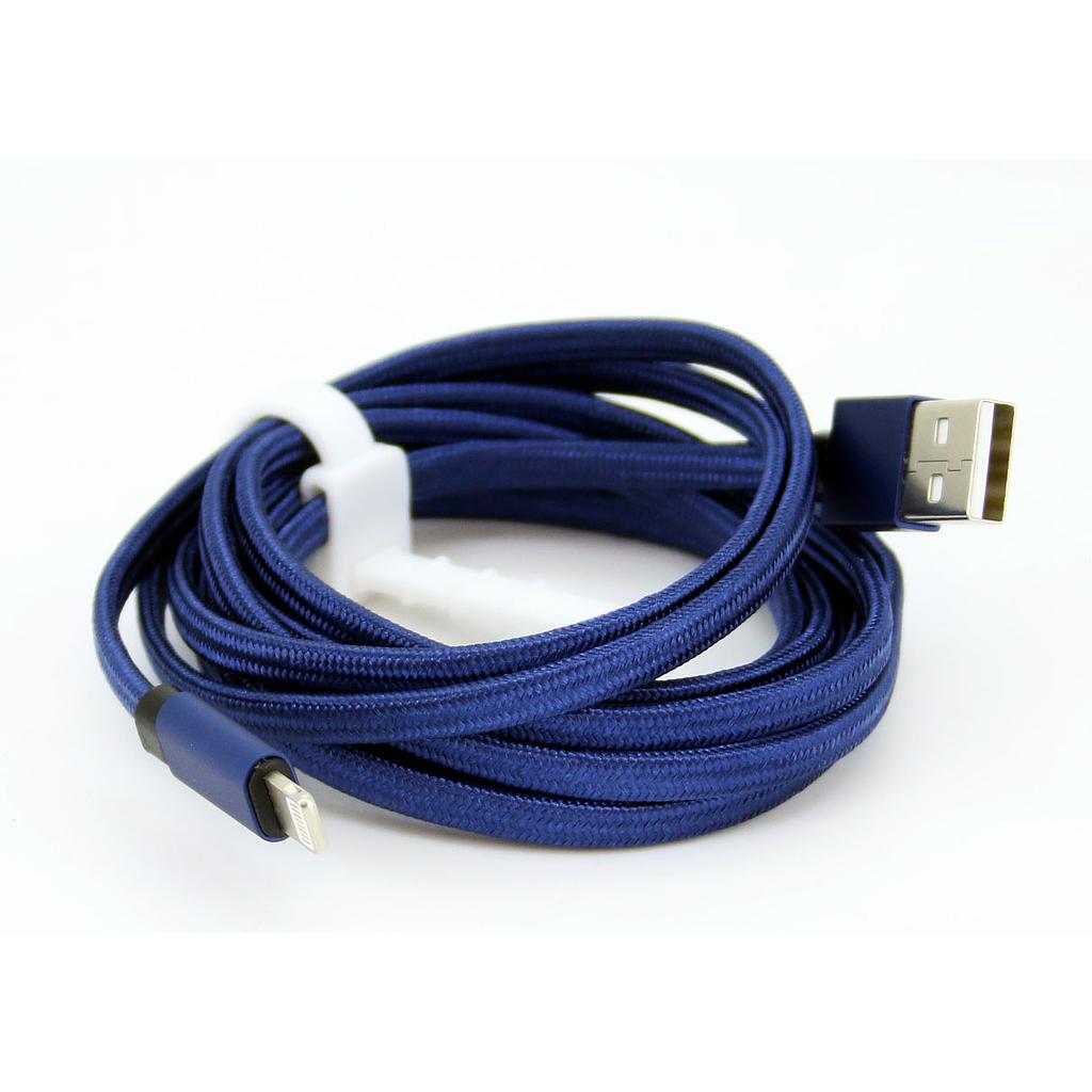 Iphone til USB A Kabel 2,0 m Flettet kongeblåt