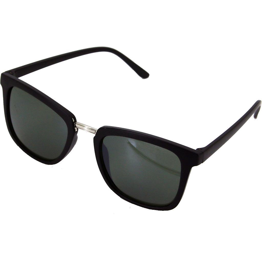 Solbrille Mat sort stel med deko bro samt grønne glas