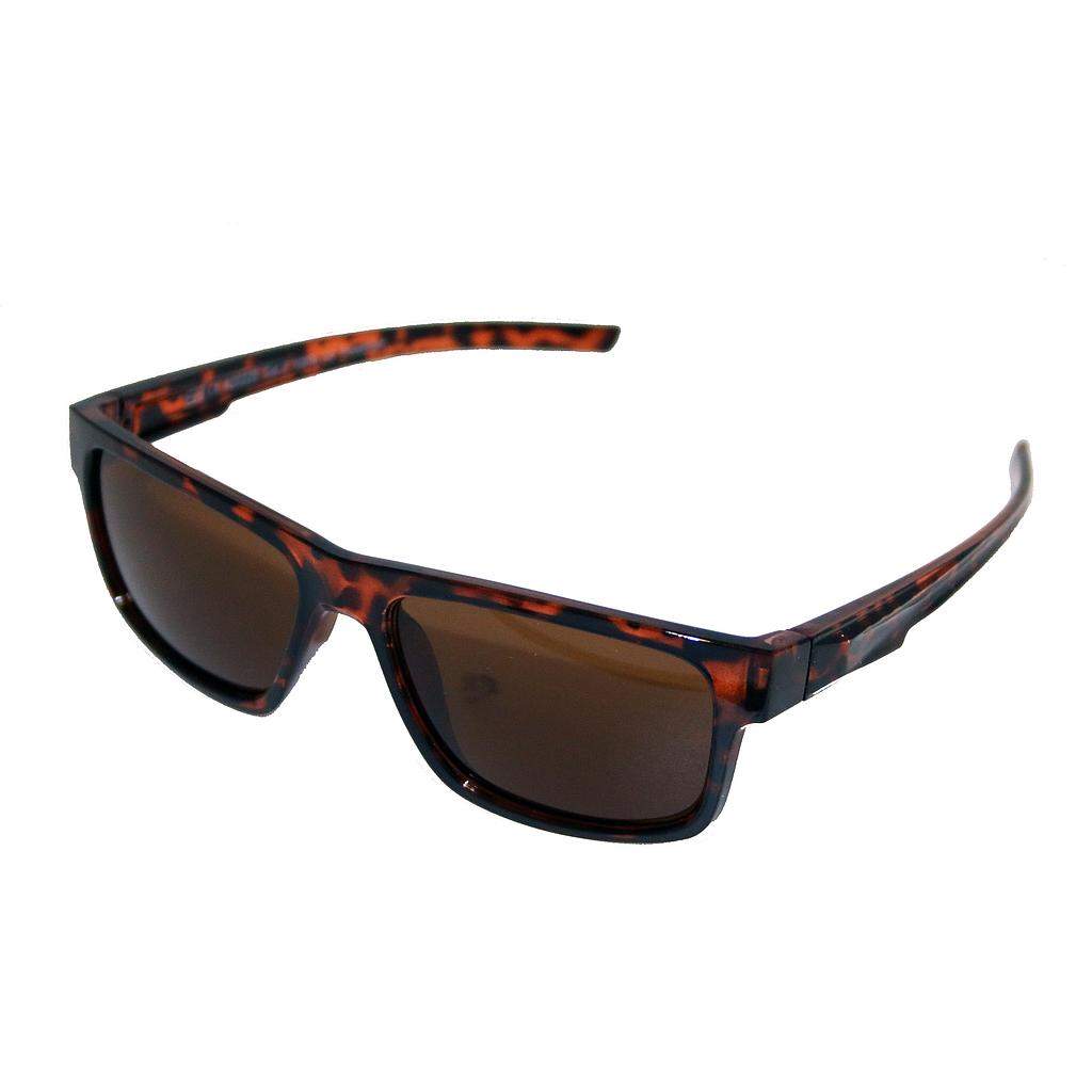 Herre solbrille blank brun leopard stel med brune glas