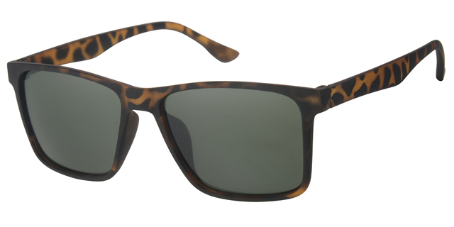 Klassisk mat tansperant leopard brun herre solbrille med mørke glas