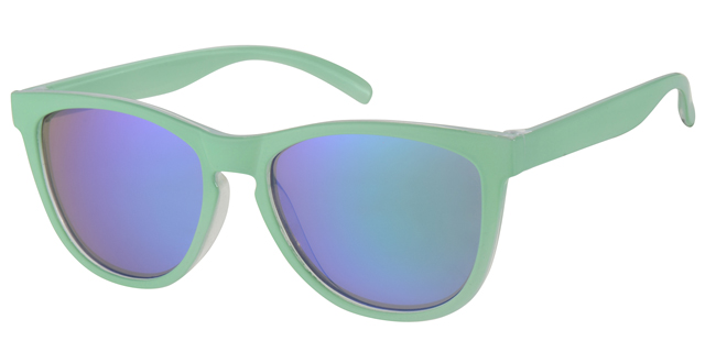 Børne Solbrille Pastel grøn stel med coatede grønne revo glas