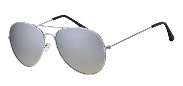 Sølv aviator med sølv spejl glas