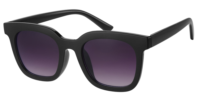 Blank sort modebrille med gradueret sorte glas