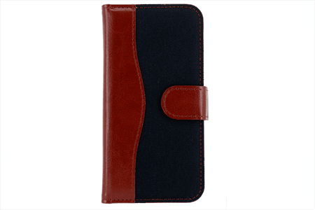 [812004] 812004 IPHONE 7/8/SE flipcover Sort med brun tpu samt sort PC