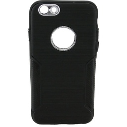 [810070] IPHONE 6/6S Bag cover sort med sølv deko