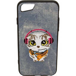 [810055] IPHONE 6/6S lys blå syet kat bagcover