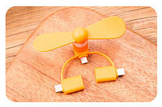 [806517] Mini Fan orange med 3 konnectorer
