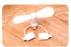 [806515] Mini Fan hvid med 3 konnectorer