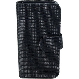 [806095] Iphone 5 flipcover med sølv glimmer