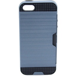 [806086] IPHONE 5S/SE Blå bagcover med kreditkort lomme