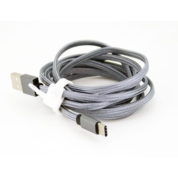 [805739] 805739 Grå flettet USB C til USB A kabel 2,0 meter