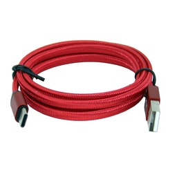 [805735] 805735 Rød flettet USB C til USB A kabel 1,0 meter