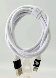 [805159] Iphone til USB A kabel 3,0 m hvidt med sorte konnektorer og aflastning