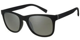 [404223-40424] Sort Gummi Solbrille med sølv dekoration og grønne glas