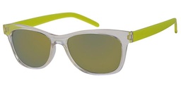 [404240-40255] Solbrille transperant front med neon gule stænger og røgfarvede glas med gul spejl