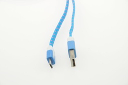 [805646] Micro USB til USB A kabel 3,0 meter blå/rødt flettet